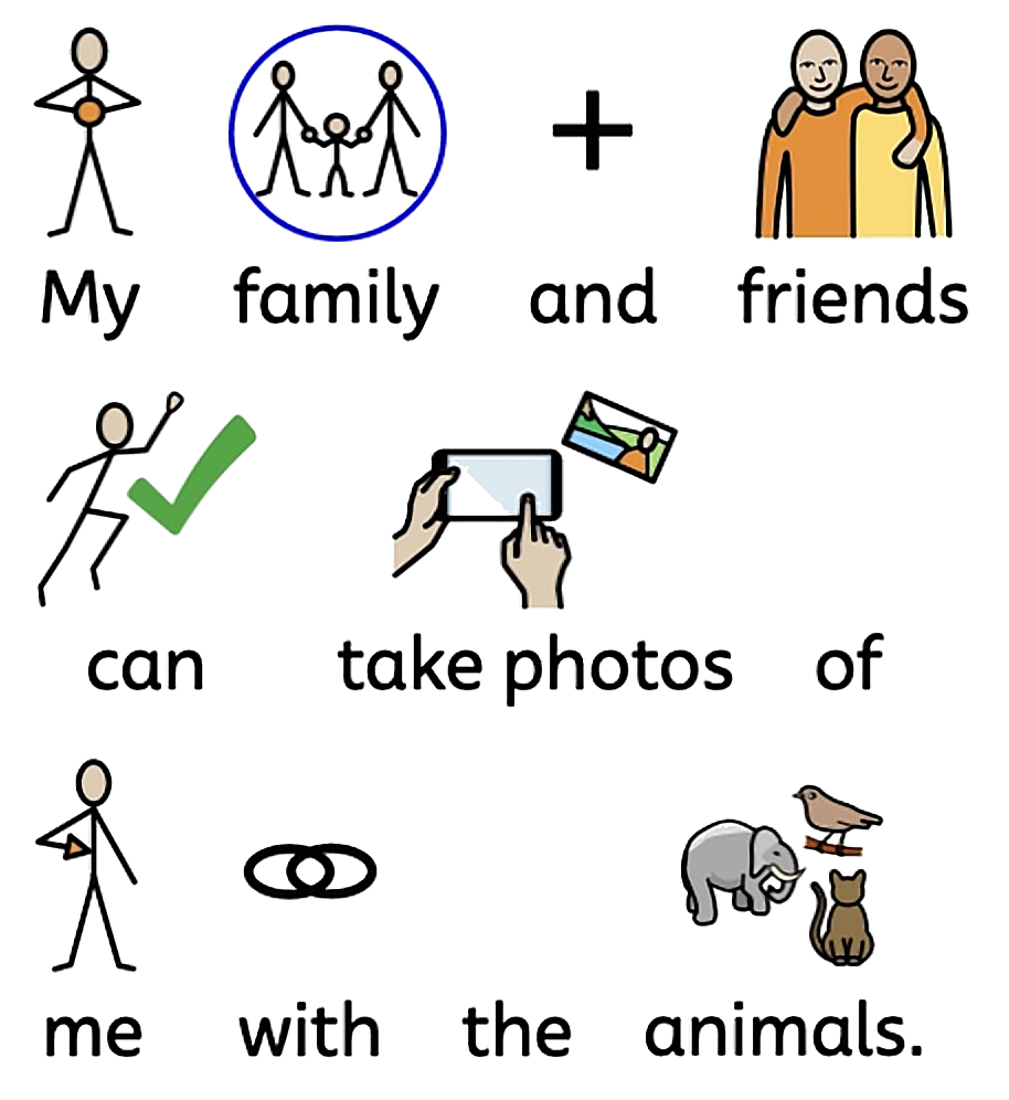 My family and friends can take photos of me with the animals.