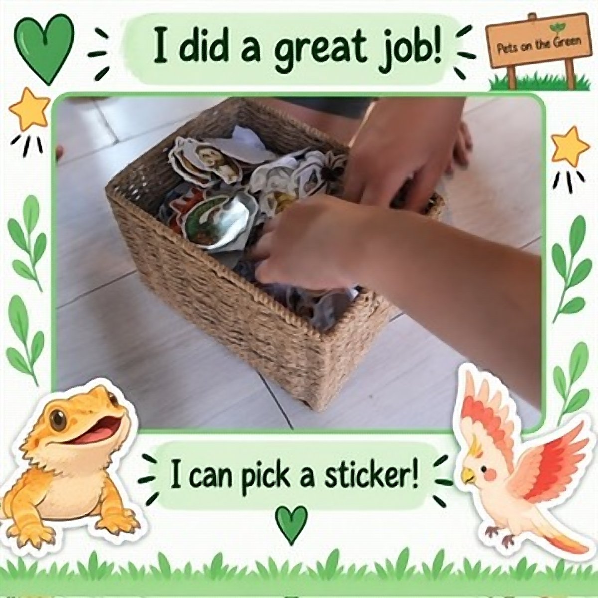 I did a great job! I can pick a sticker!